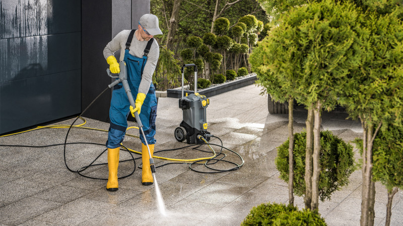 Commercial pressure washing services in Philadelphia removing dirt, grime, and buildup from exterior surfaces.
